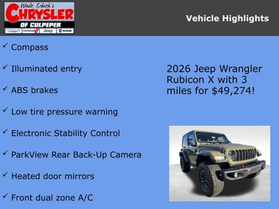 2026 Jeep Wrangler Rubicon X