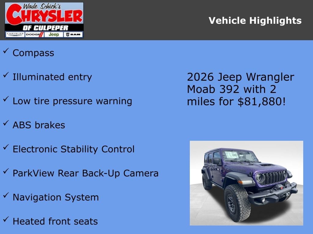 2026 Jeep Wrangler MOAB 392