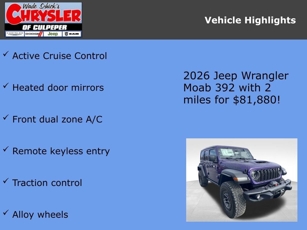 2026 Jeep Wrangler MOAB 392