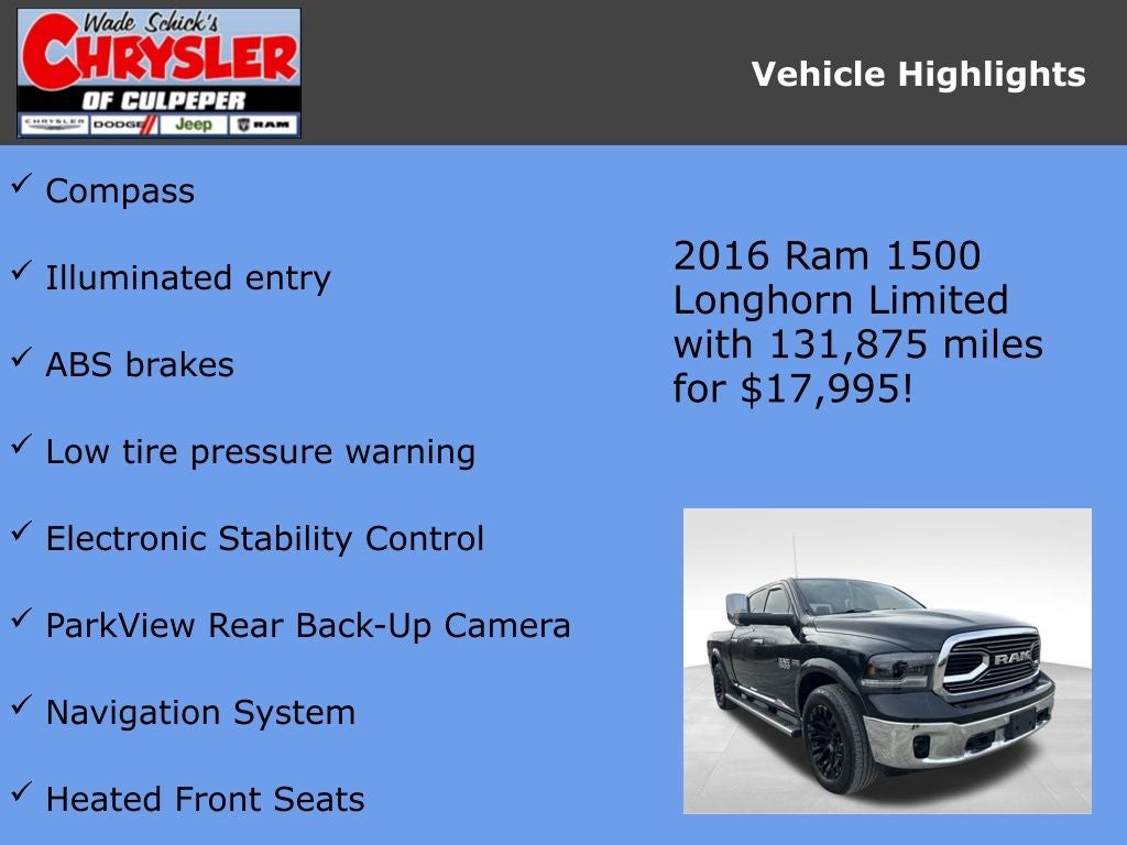 2016 RAM 1500 Laramie Longhorn