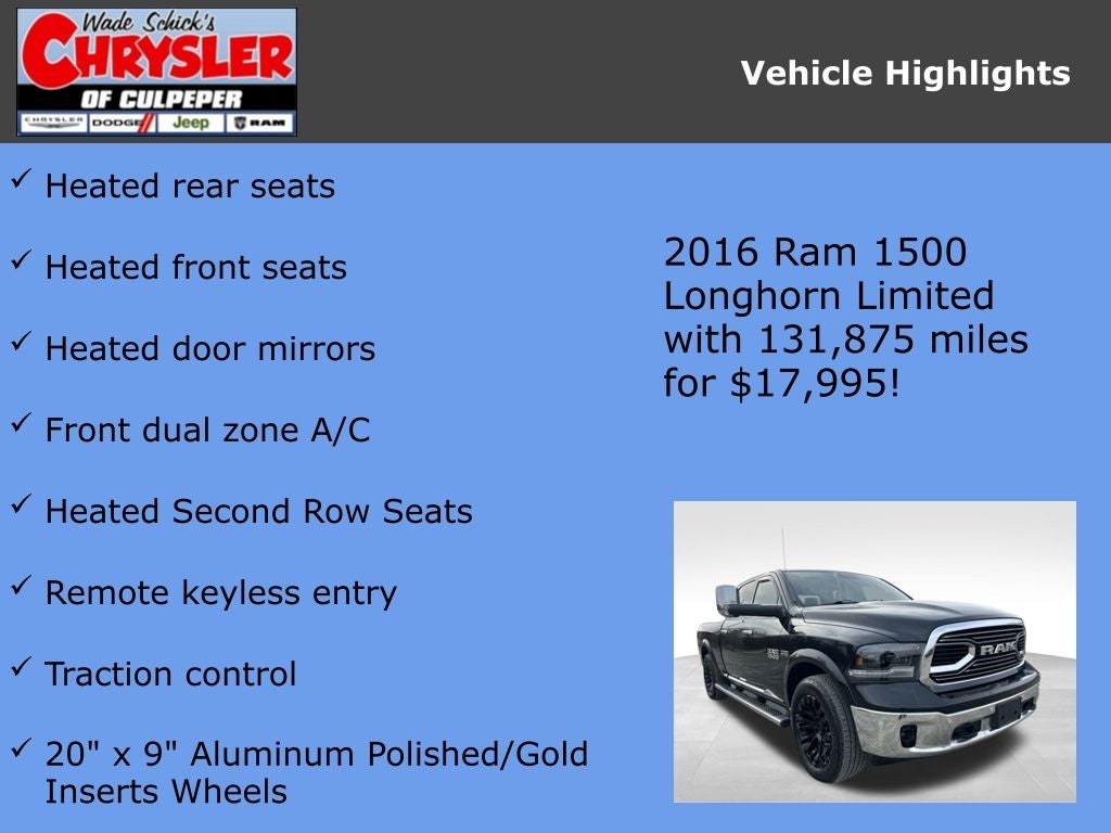 2016 RAM 1500 Laramie Longhorn